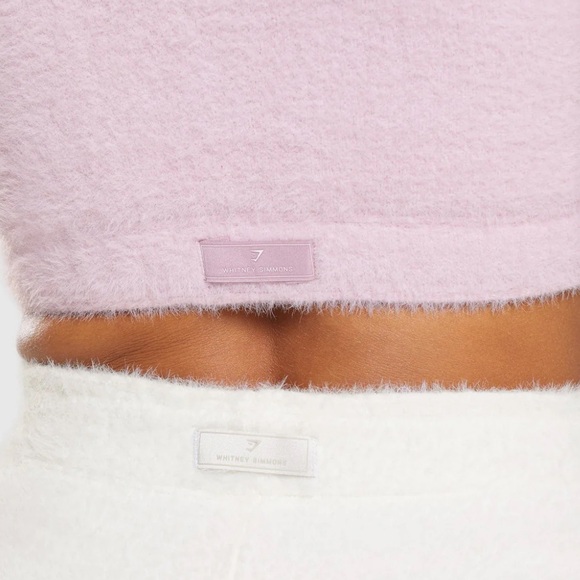 Gymshark x WHITNEY Simmons EYELASH KNIT BANDEAU Pressed Petal Pink Medium - Picture 3 of 11